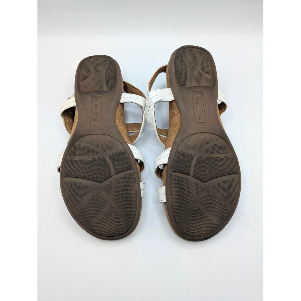 Natural Soul Avril Sandals Size‎ 9.5M White Floral Comfort Footbed Slingback - Picture 9 of 9